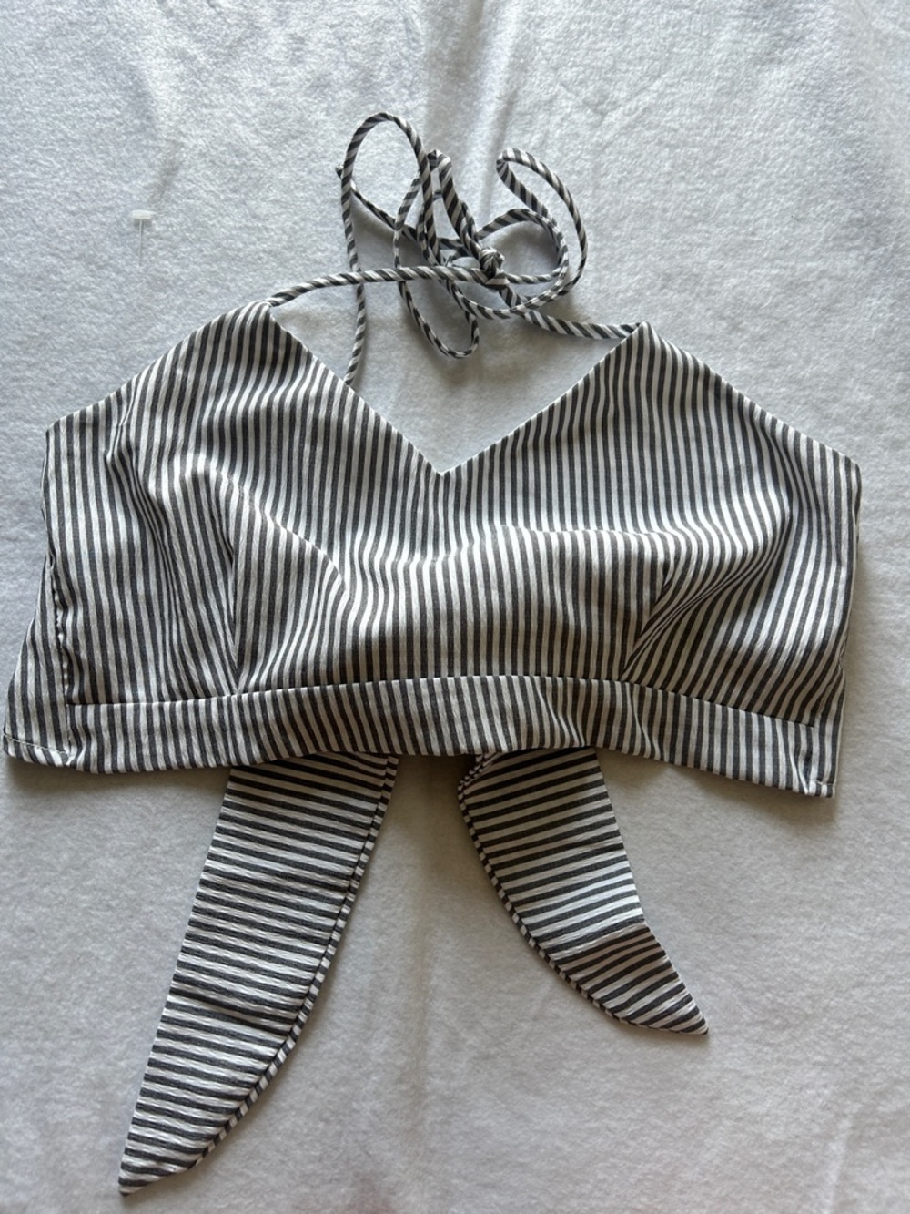 Striped charcoal grey and white